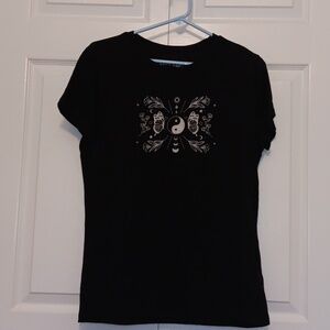 Aeropostale Black Yin Yang Graphic Tee Size XL